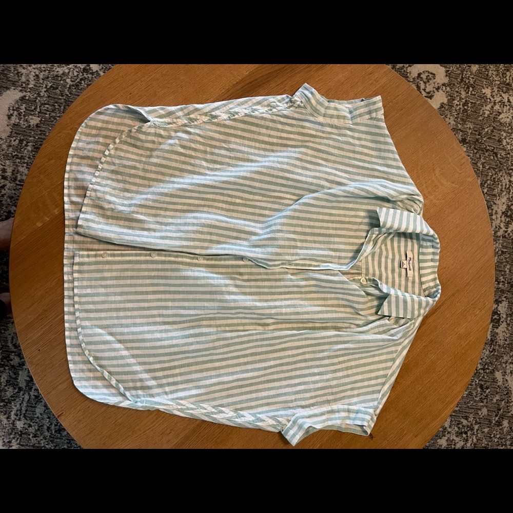 Madewell button up striped top size small